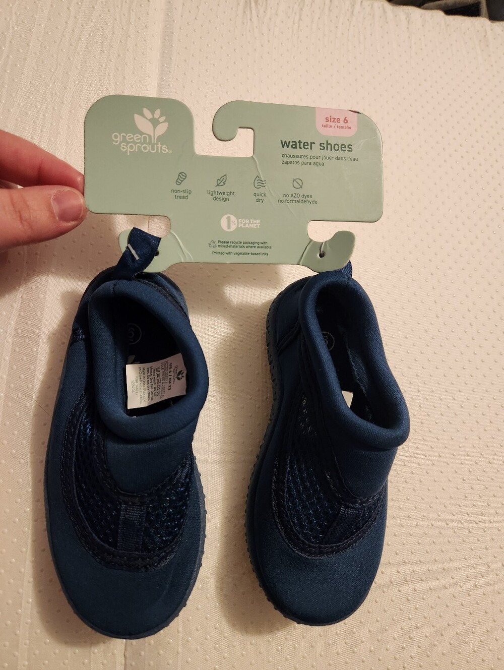 Green Sprouts Kids Navy Water Shoes - Size 6